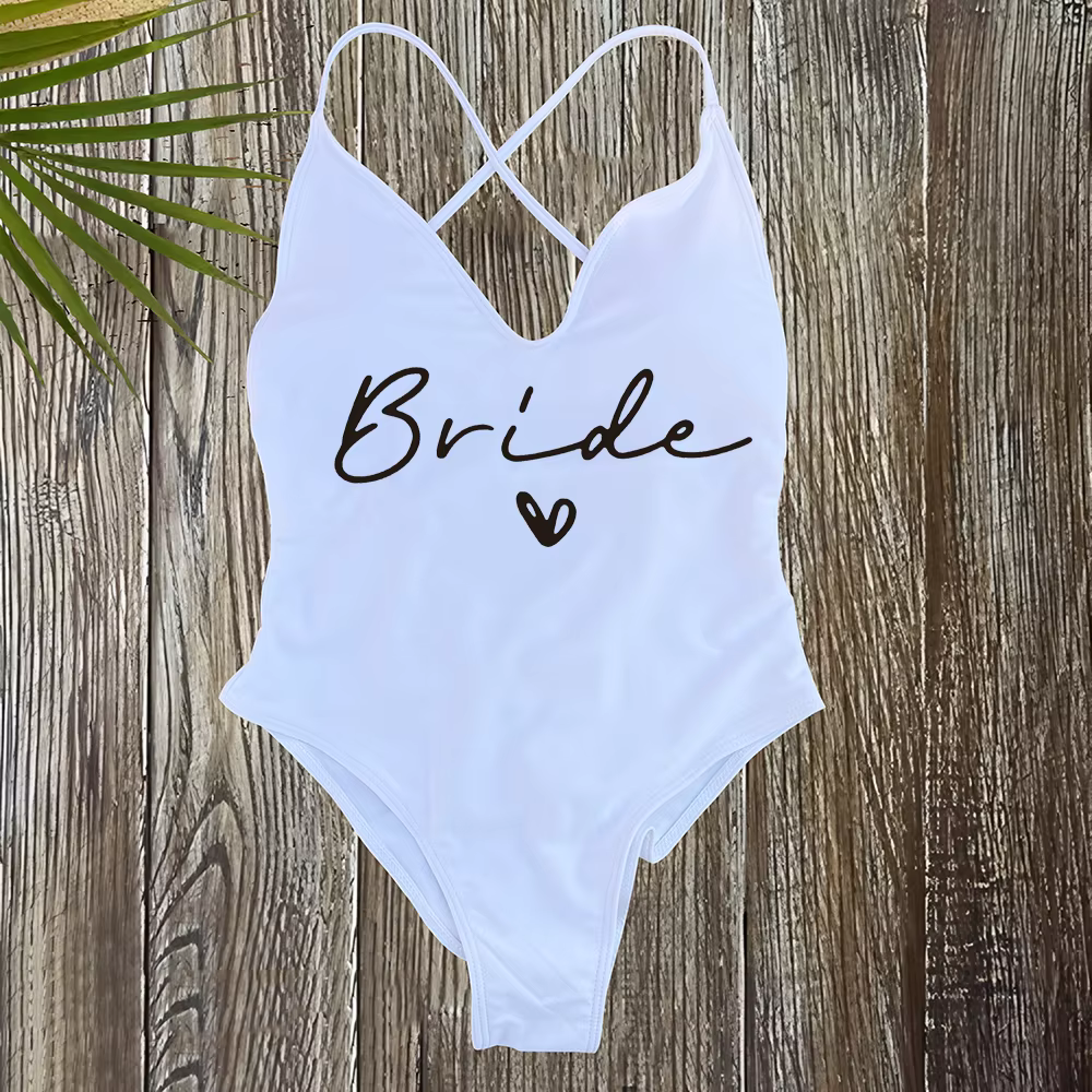 Team Bride One-Piece Swimsuit - Bachelorette Party Swimwear - thumbnail 15