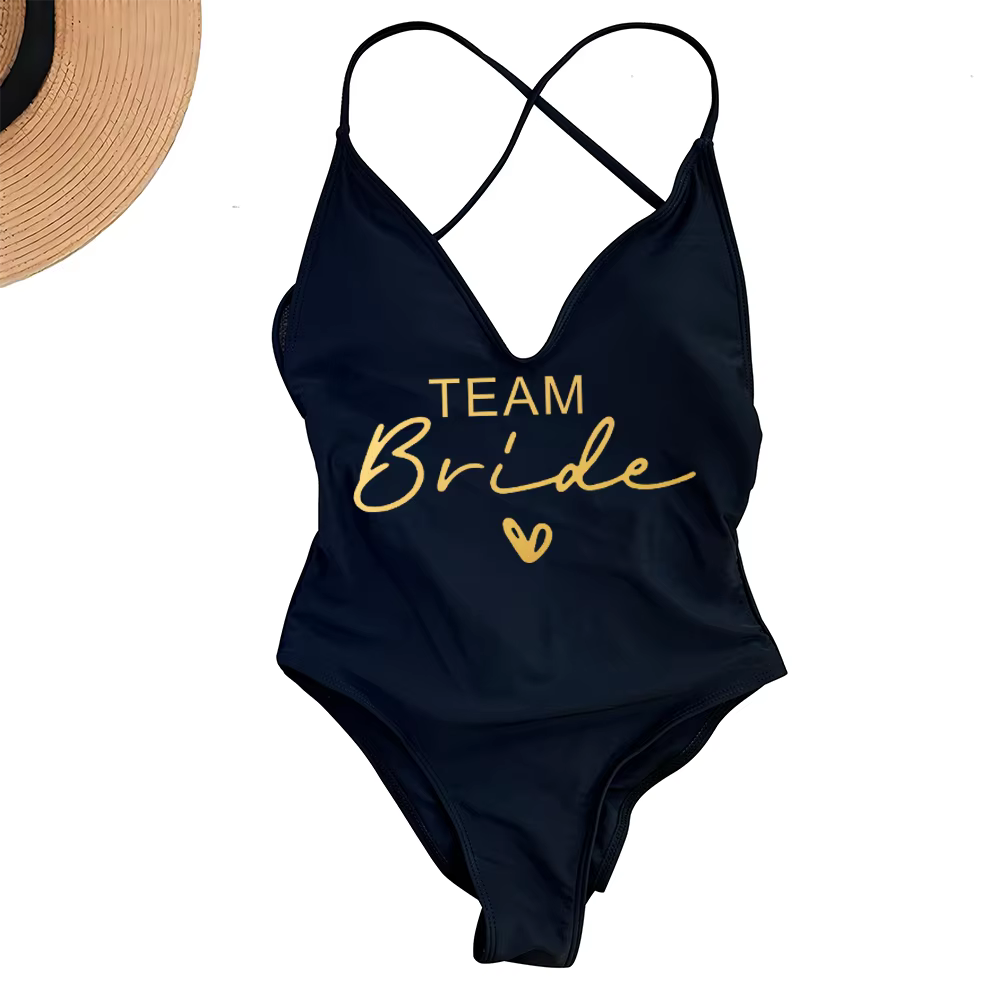 Team Bride One-Piece Swimsuit - Bachelorette Party Swimwear - thumbnail 13