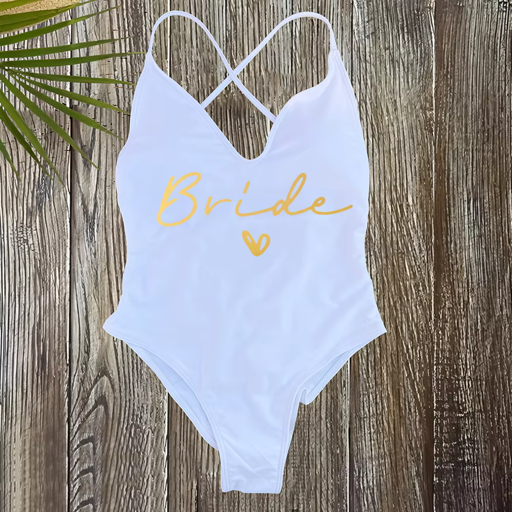 Team Bride One-Piece Swimsuit - Bachelorette Party Swimwear - thumbnail 14