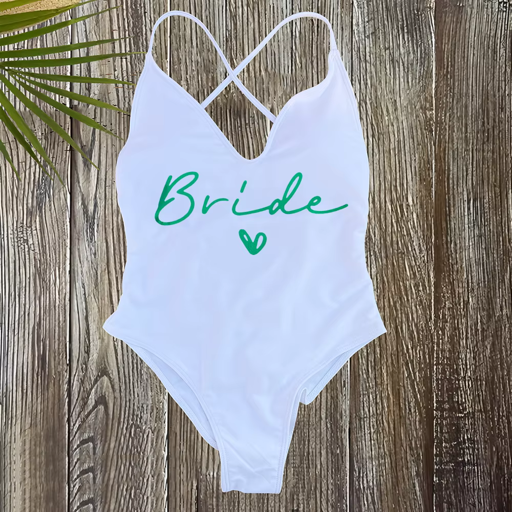Team Bride One-Piece Swimsuit - Bachelorette Party Swimwear - thumbnail 16