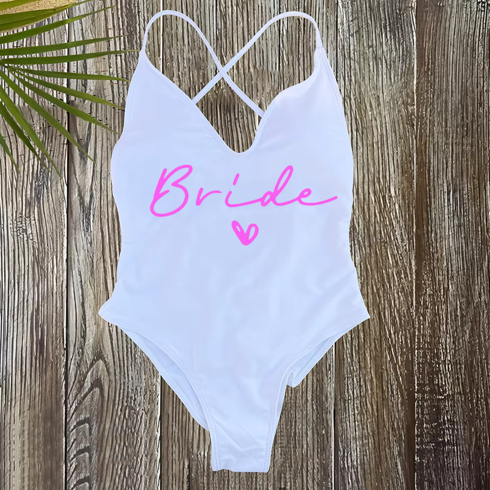 Team Bride One-Piece Swimsuit - Bachelorette Party Swimwear - thumbnail 26