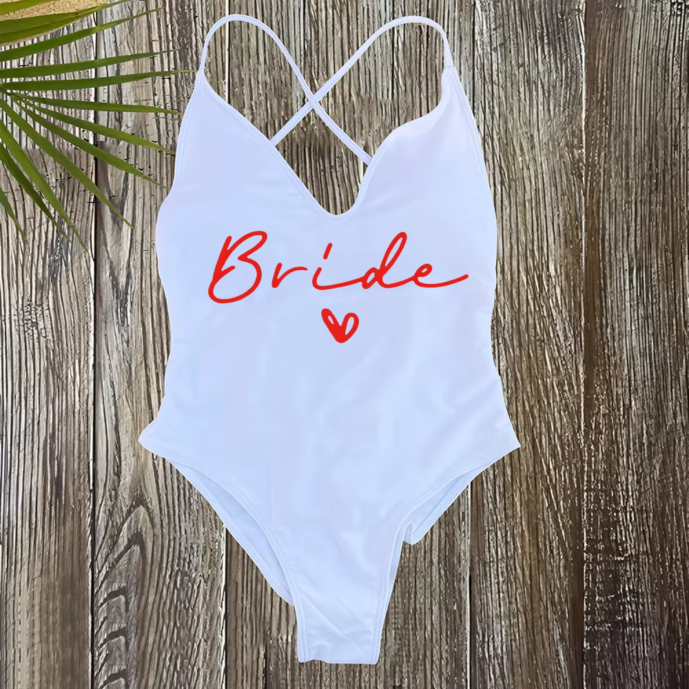 Team Bride One-Piece Swimsuit - Bachelorette Party Swimwear - thumbnail 19