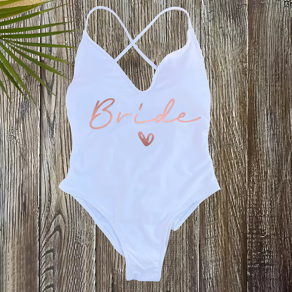 Team Bride One-Piece Swimsuit - Bachelorette Party Swimwear - thumbnail 29