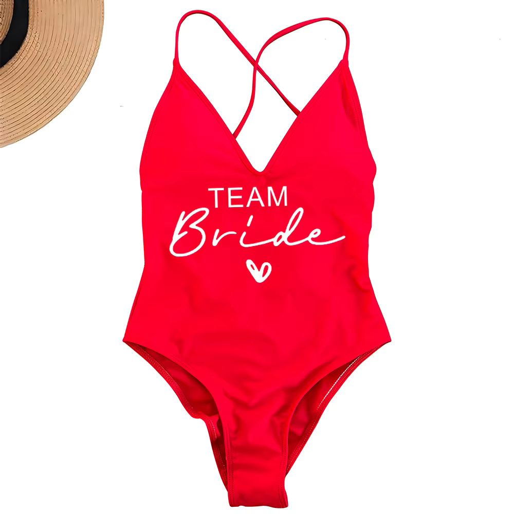 Team Bride One-Piece Swimsuit - Bachelorette Party Swimwear - thumbnail 11