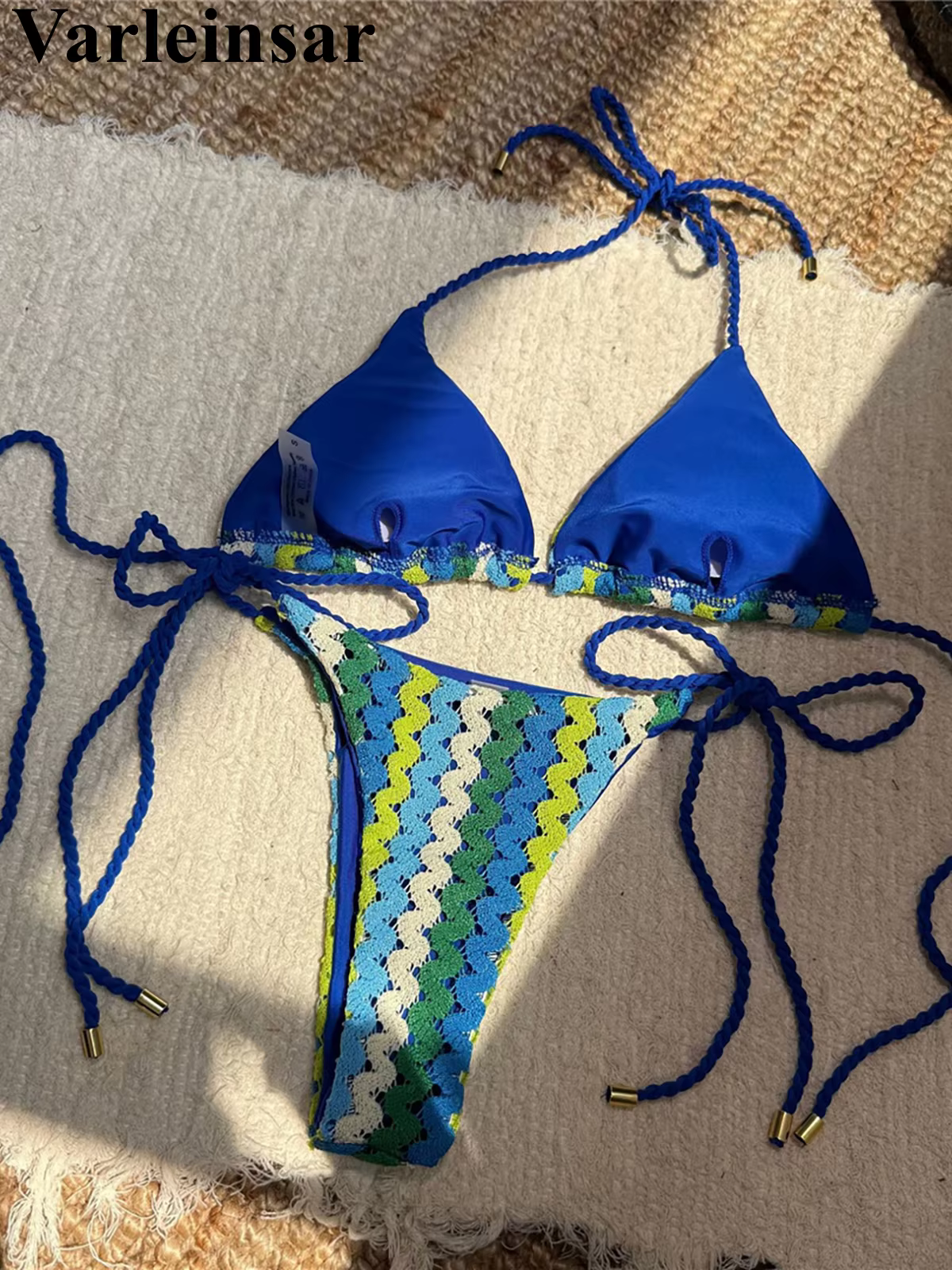 Sexy Colorful Printed Halter Bikini | Padded 2-Piece Swimwear - thumbnail 6