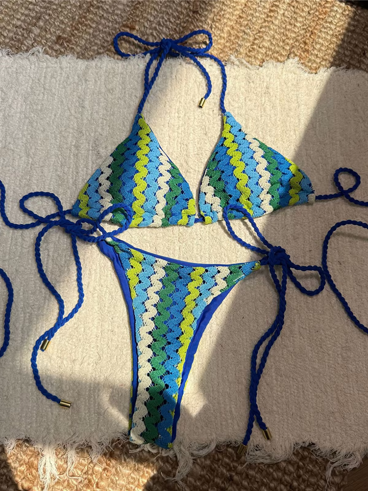 Sexy Colorful Printed Halter Bikini | Padded 2-Piece Swimwear - thumbnail 8
