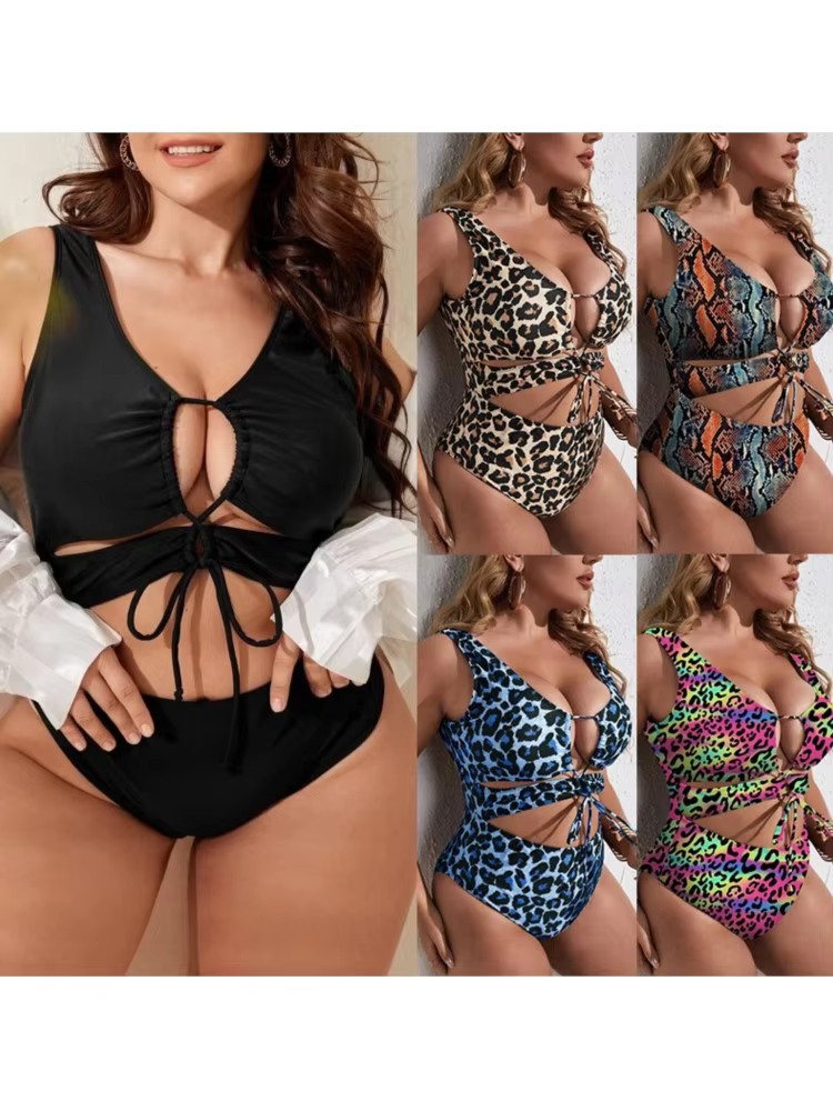Plus Size One Piece Swimsuit Tummy Control - thumbnail 2