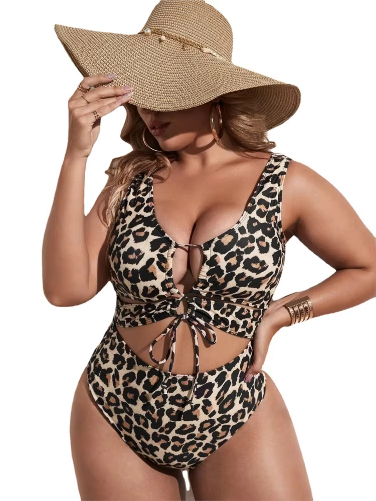 Plus Size One Piece Swimsuit Tummy Control - thumbnail 5