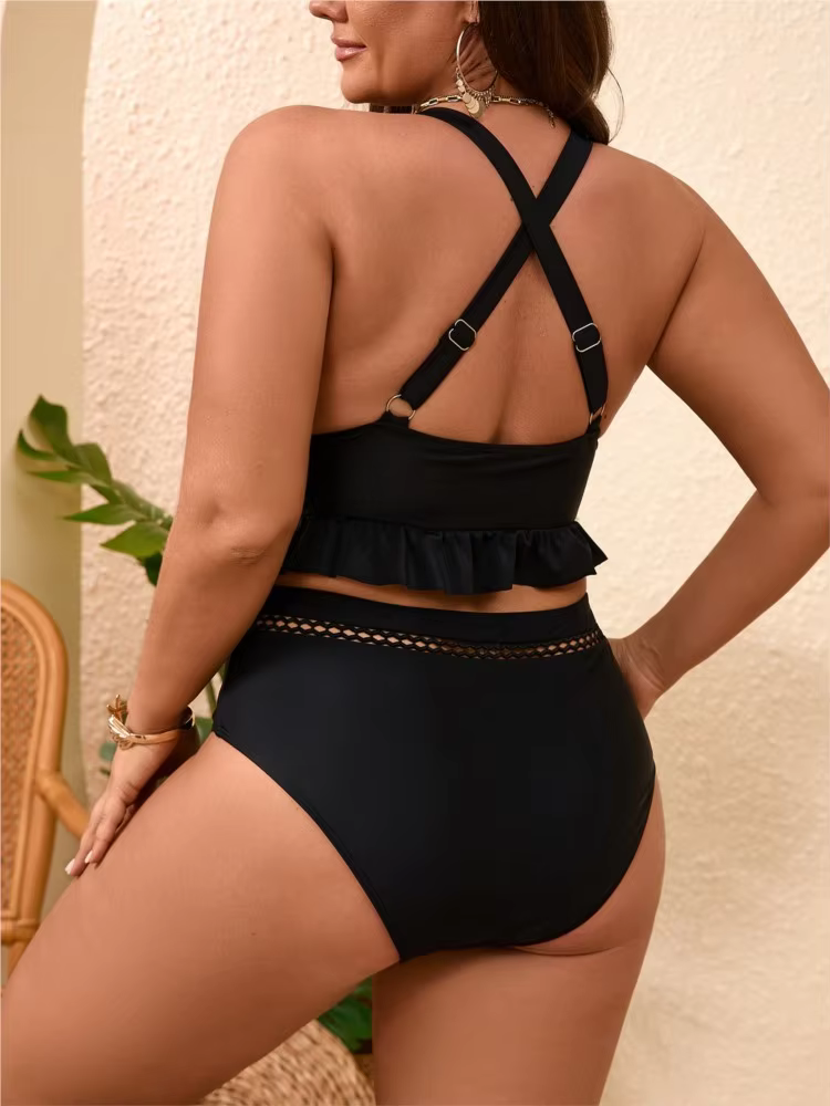 Plus Size High Waist Push Up Bikini Set - thumbnail 2