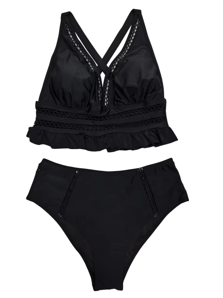 Plus Size High Waist Push Up Bikini Set - thumbnail 5
