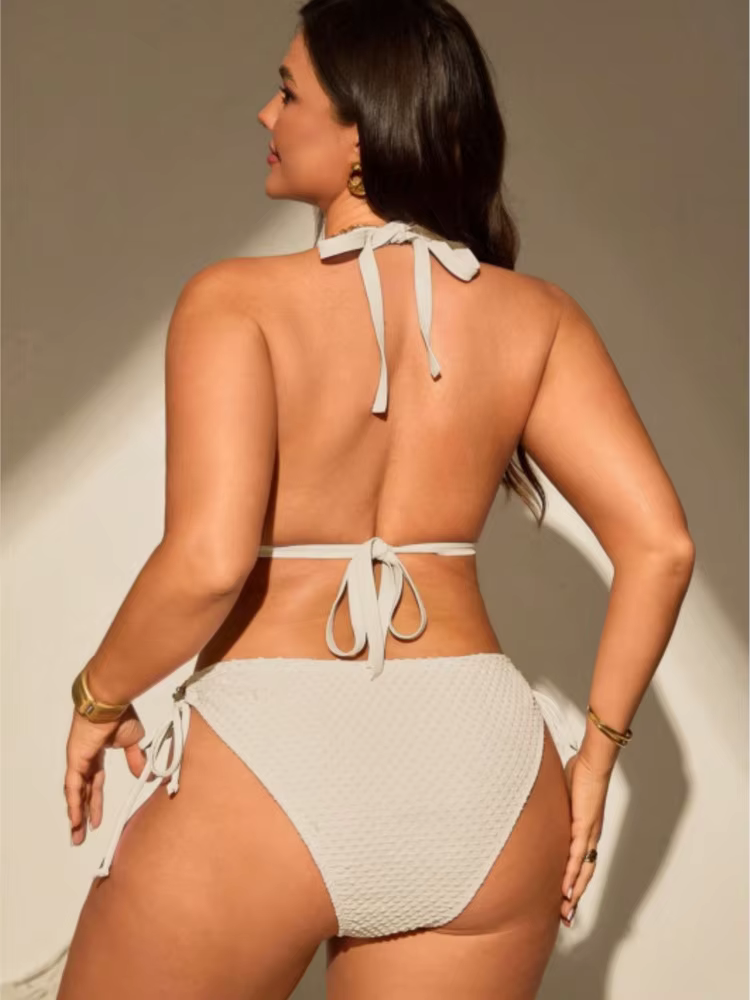 Plus Size High Waist Push Up Bikini Set 01 - thumbnail 2