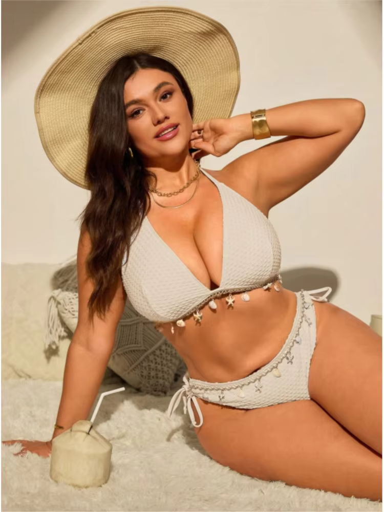 Plus Size High Waist Push Up Bikini Set 01 - thumbnail 4
