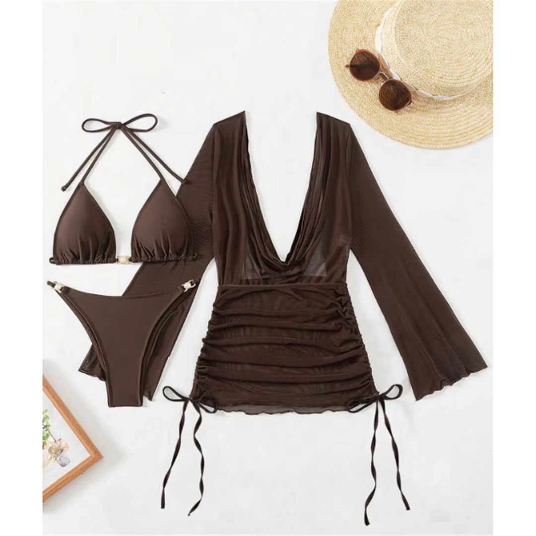 Sexy V-Neck Long Sleeve Mini Dress - Chic Backless Party Outfit - thumbnail 8