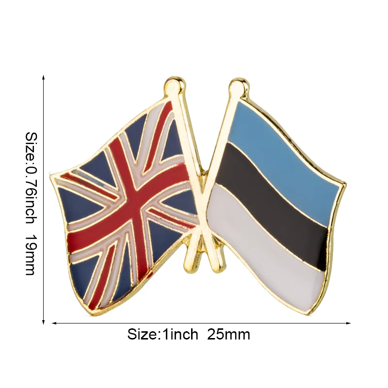 United Kingdom Poppy Flower Flag Metal Lapel Pin - thumbnail 2
