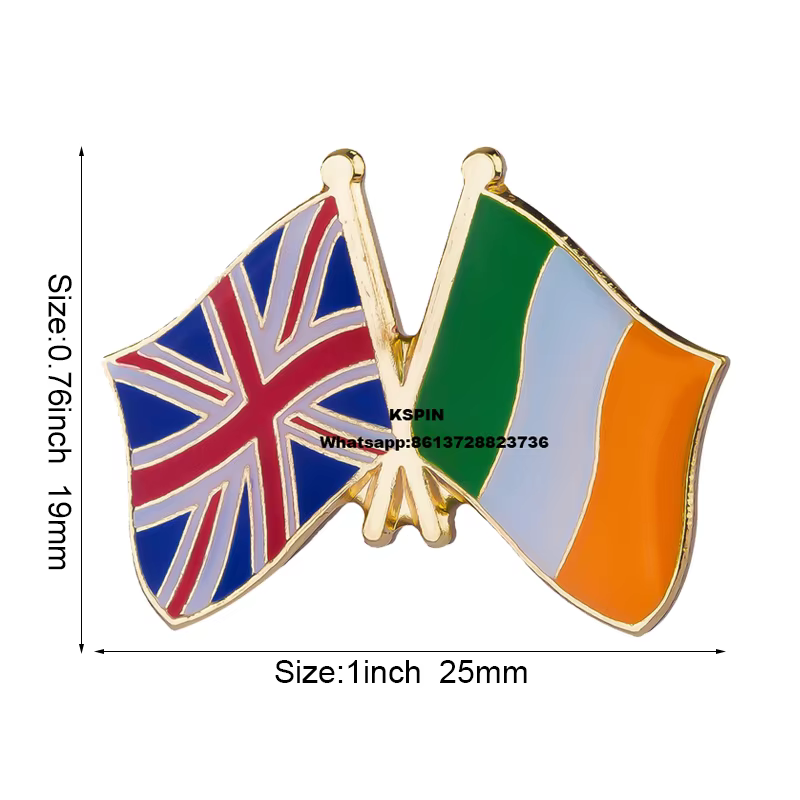 United Kingdom Poppy Flower Flag Metal Lapel Pin - thumbnail 3