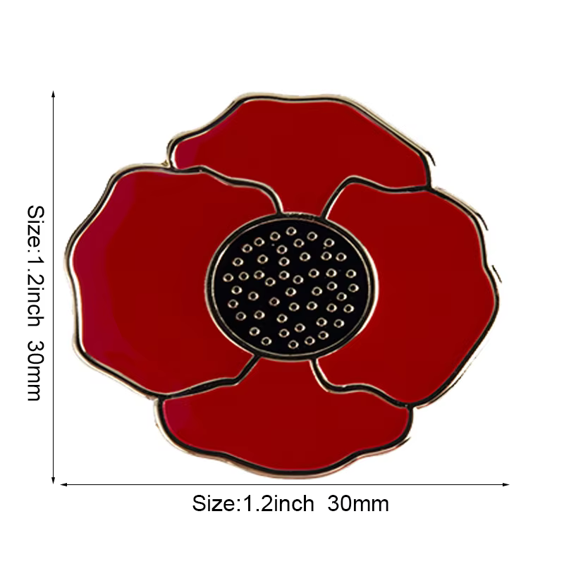 United Kingdom Poppy Flower Flag Metal Lapel Pin - thumbnail 23