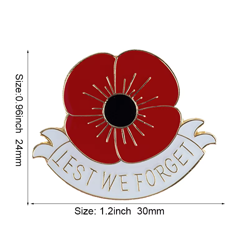 United Kingdom Poppy Flower Flag Metal Lapel Pin - thumbnail 25