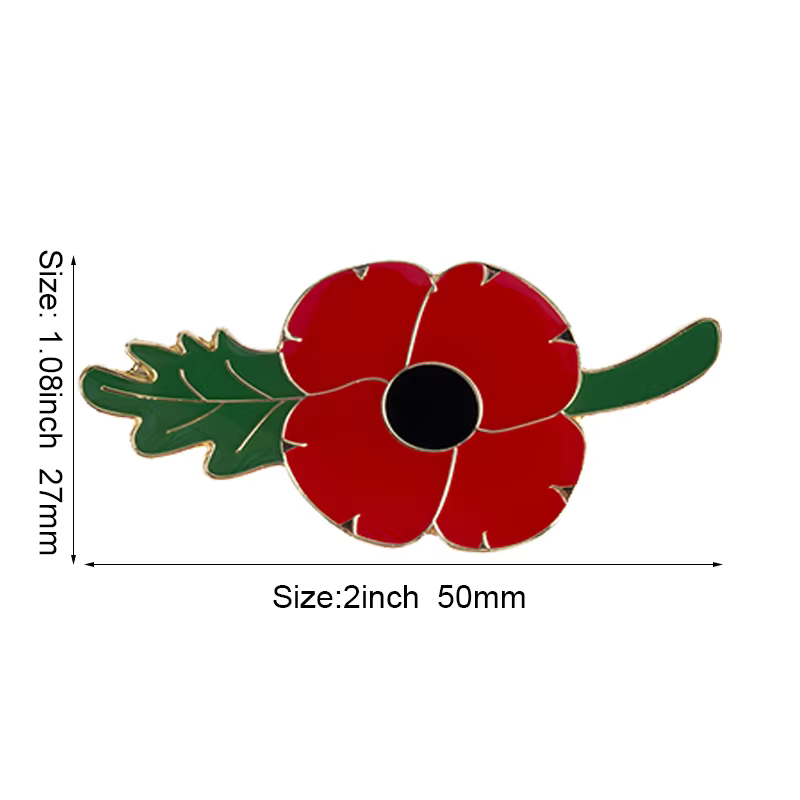 United Kingdom Poppy Flower Flag Metal Lapel Pin - thumbnail 20