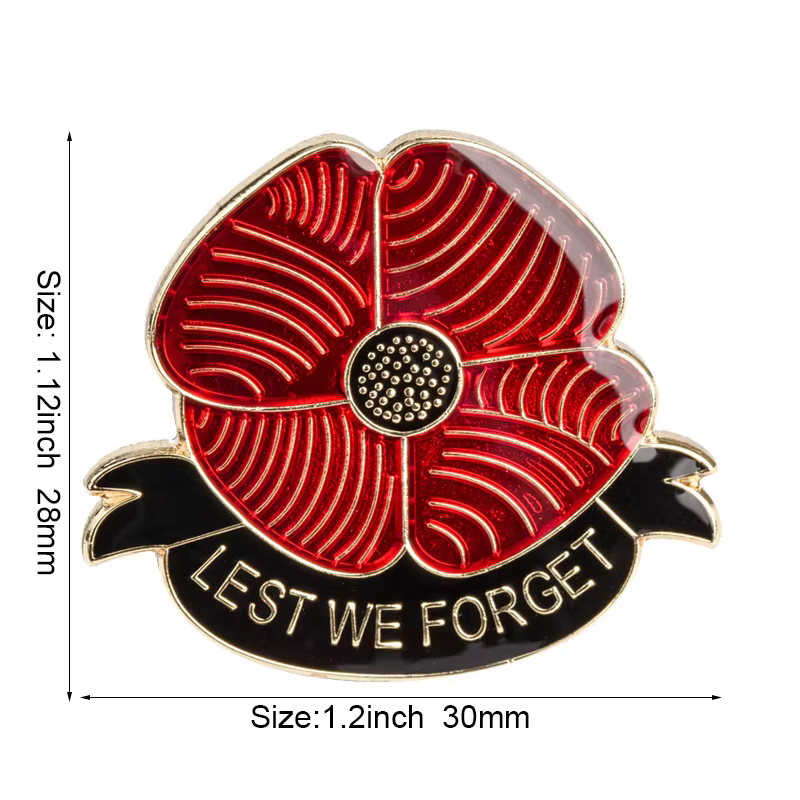 United Kingdom Poppy Flower Flag Metal Lapel Pin - thumbnail 22