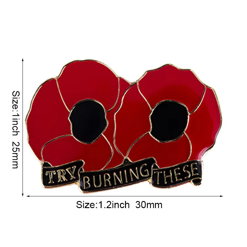 United Kingdom Poppy Flower Flag Metal Lapel Pin - thumbnail 21