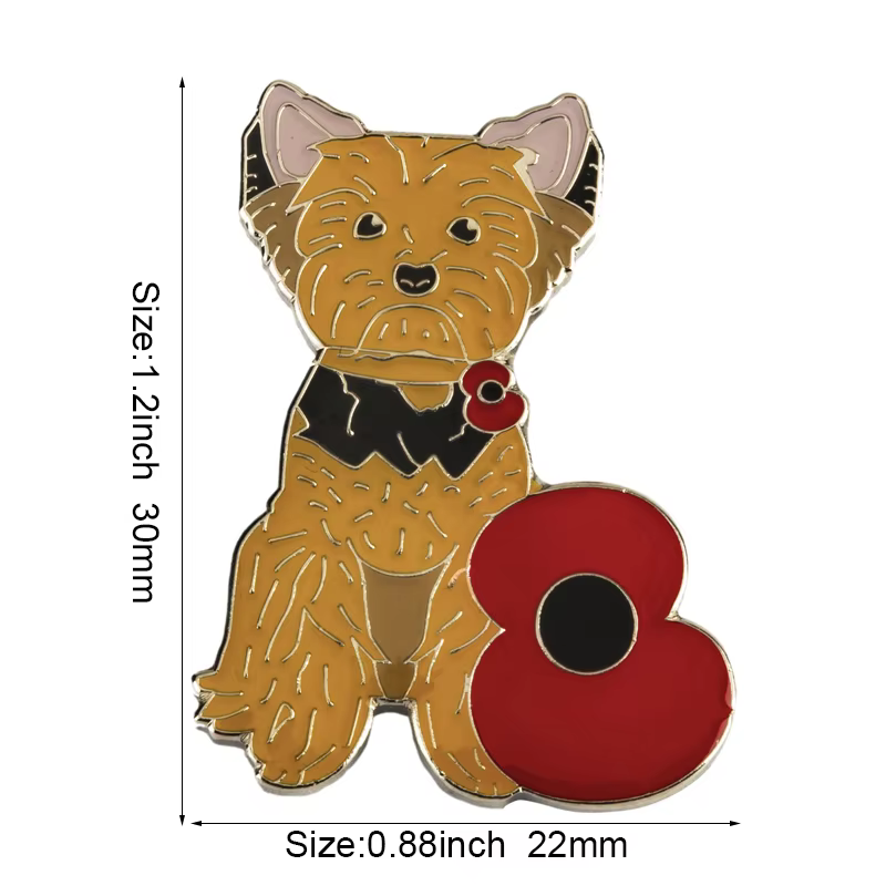 United Kingdom Poppy Flower Flag Metal Lapel Pin - thumbnail 7
