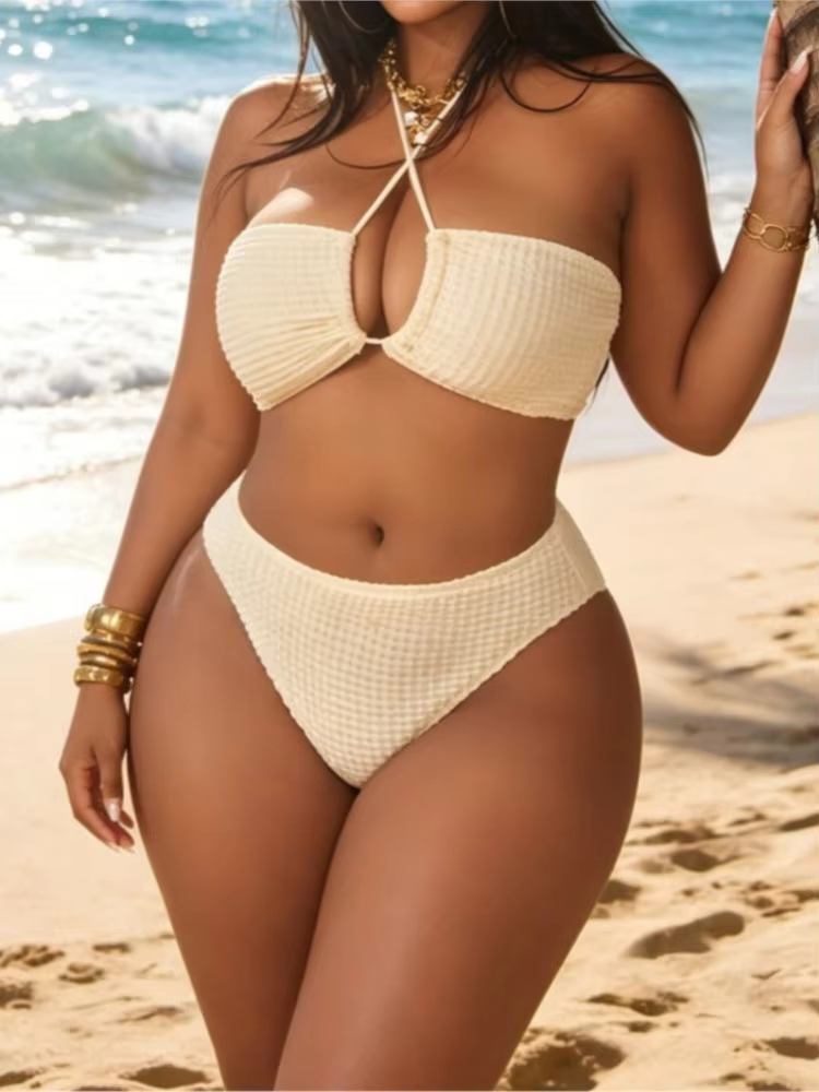 3-Piece Plus Size High Waist Bikini Set with Cover Up 01 - thumbnail 4
