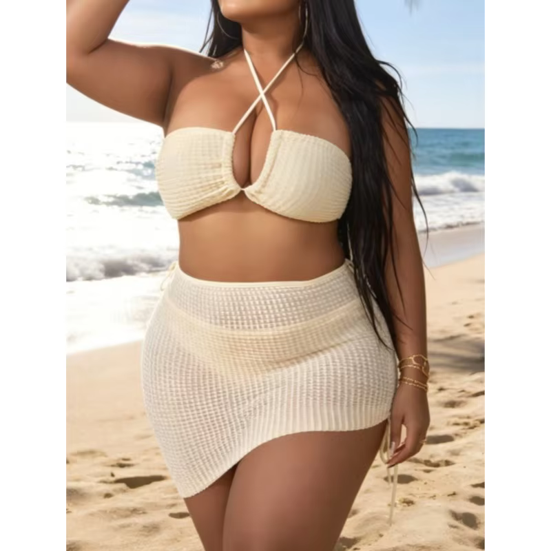 3-Piece Plus Size High Waist Bikini Set with Cover Up 01 - thumbnail 7