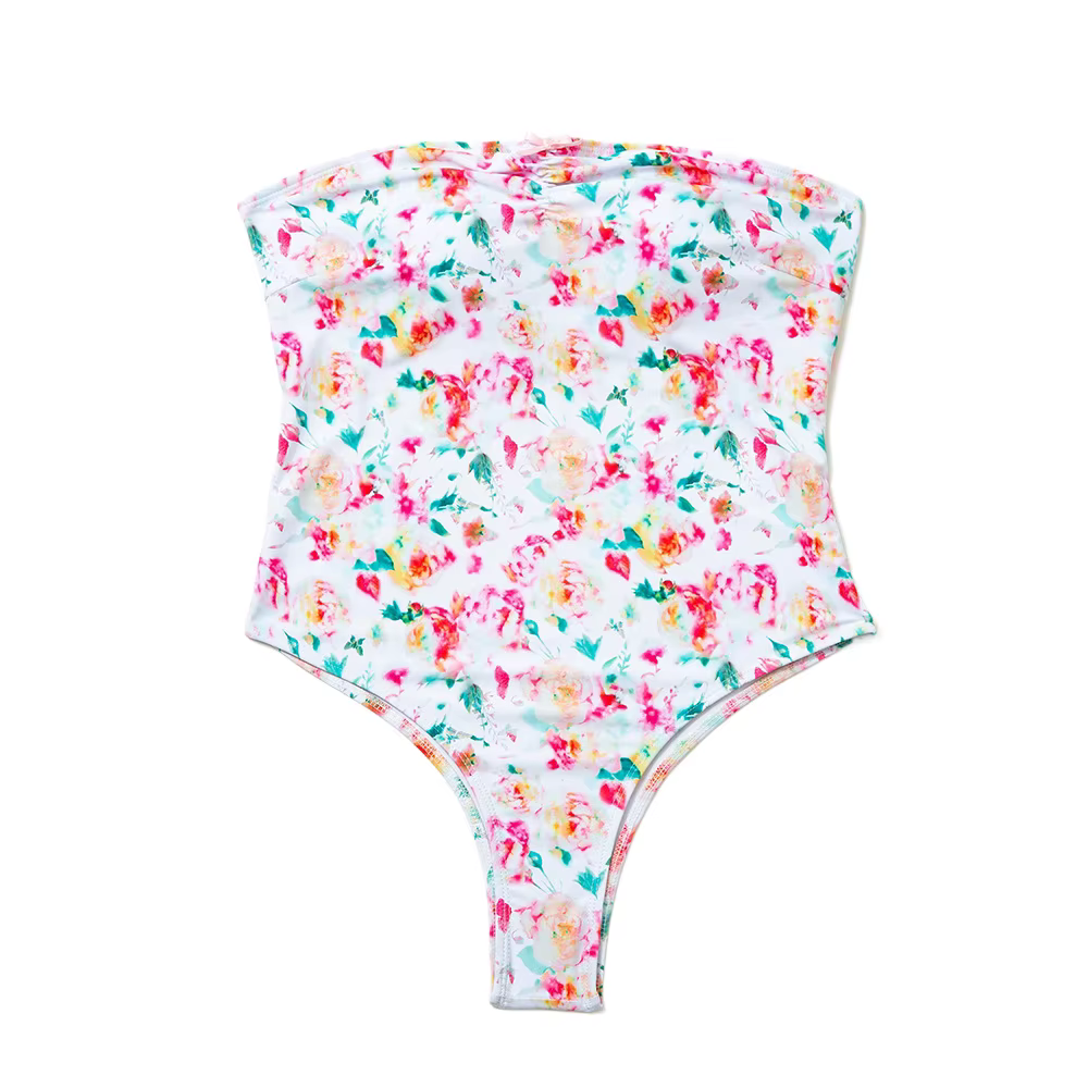 Women's Velvet Bandeau Bikini Set - Off Shoulder Micro Thong Swimsuit - thumbnail 18