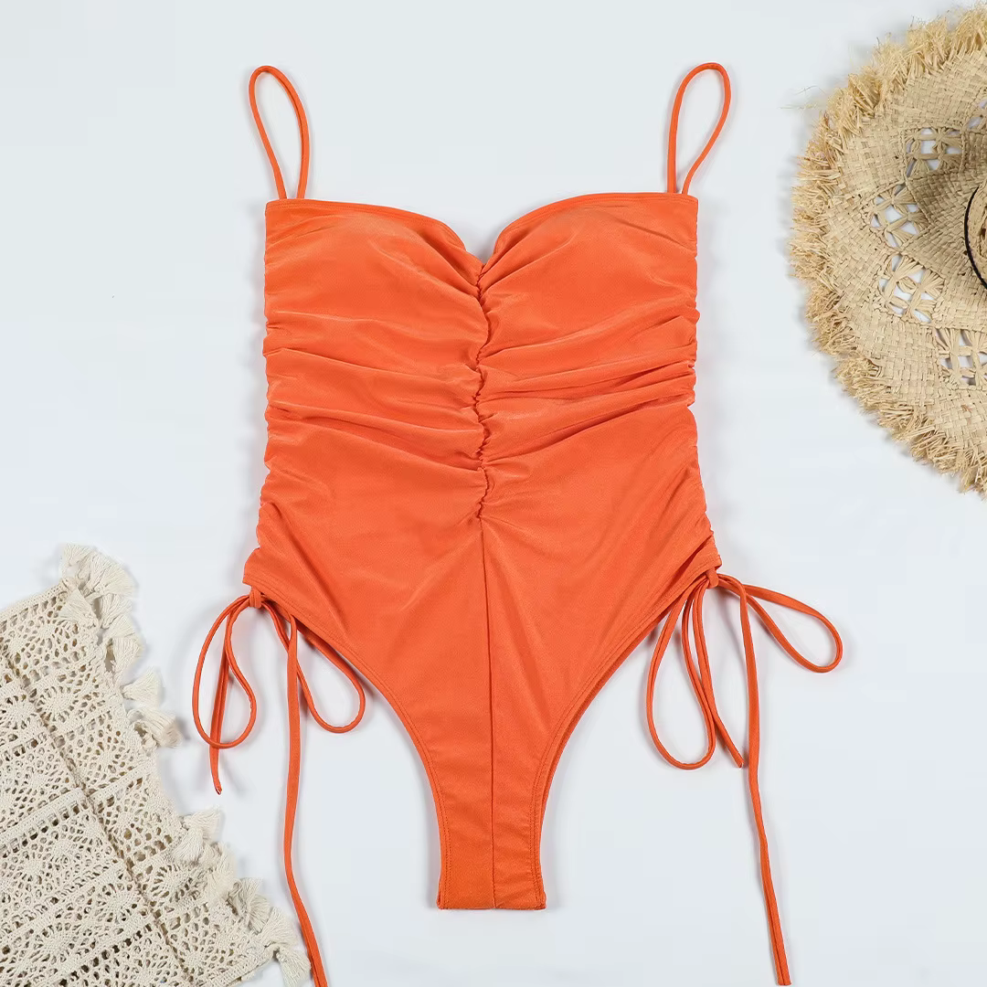 Women's Velvet Bandeau Bikini Set - Off Shoulder Micro Thong Swimsuit - thumbnail 15