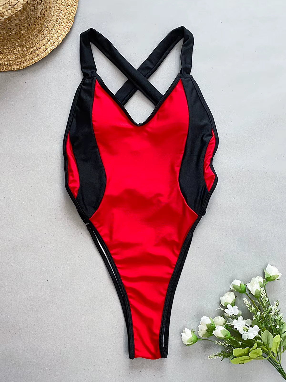 Women's Velvet Bandeau Bikini Set - Off Shoulder Micro Thong Swimsuit - thumbnail 27