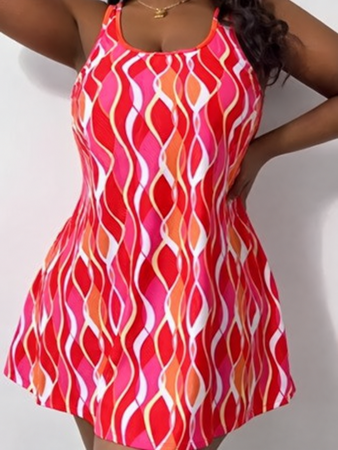 Plus Size Printed V-Neck Two-Piece Bikini Set (0XL - 4XL) - thumbnail 2